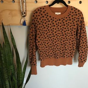 Madewell cropped leopard sweatshirt